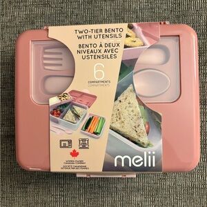 NWT Melii Two-Tier Bento with Utensils